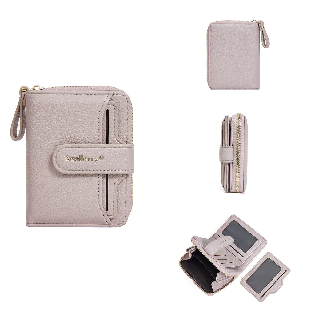 New Short Women Zipper Wallets Large Capacity Card Holder Brand Female Purses Quality Coin Pocket Photo Holder Wallet For Girls