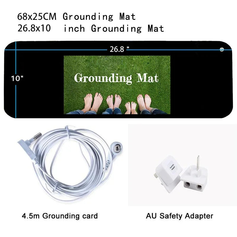 68x25cm PU Leather Grounding Mat Earthing Pad EMF Protection Sleep Support Stress Relief Pain Relief Anxiety Relief for Home Pro