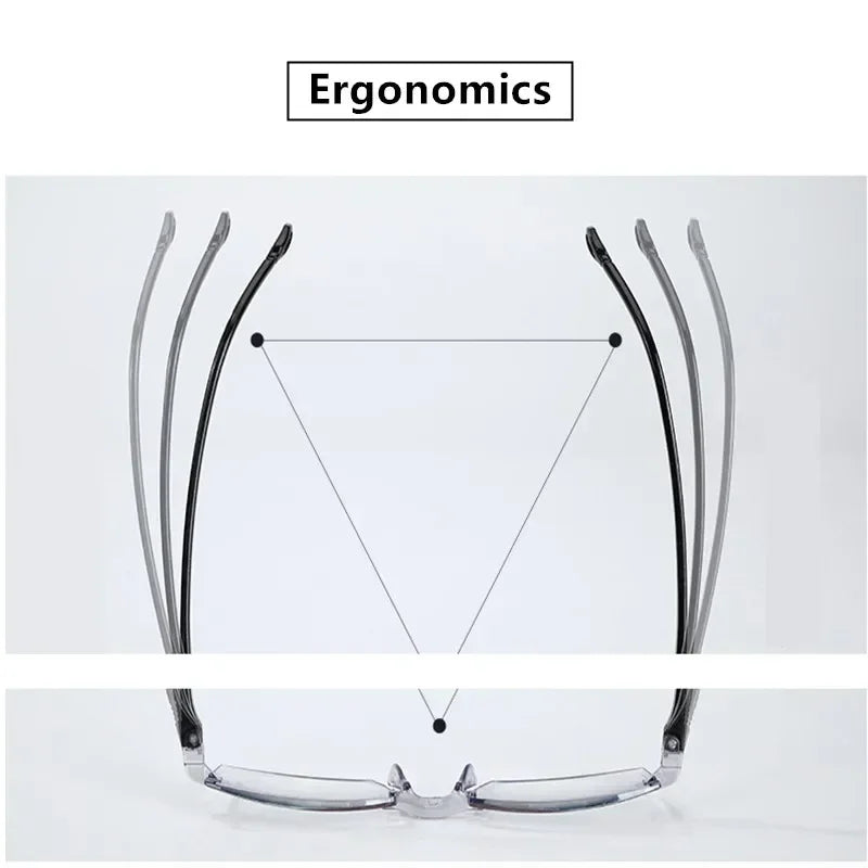 2 Pairs of Frameless Anti Blue Light Reading Glasses, Lightweight and Fatigue Resistant for Middle-Aged and Elderly People
