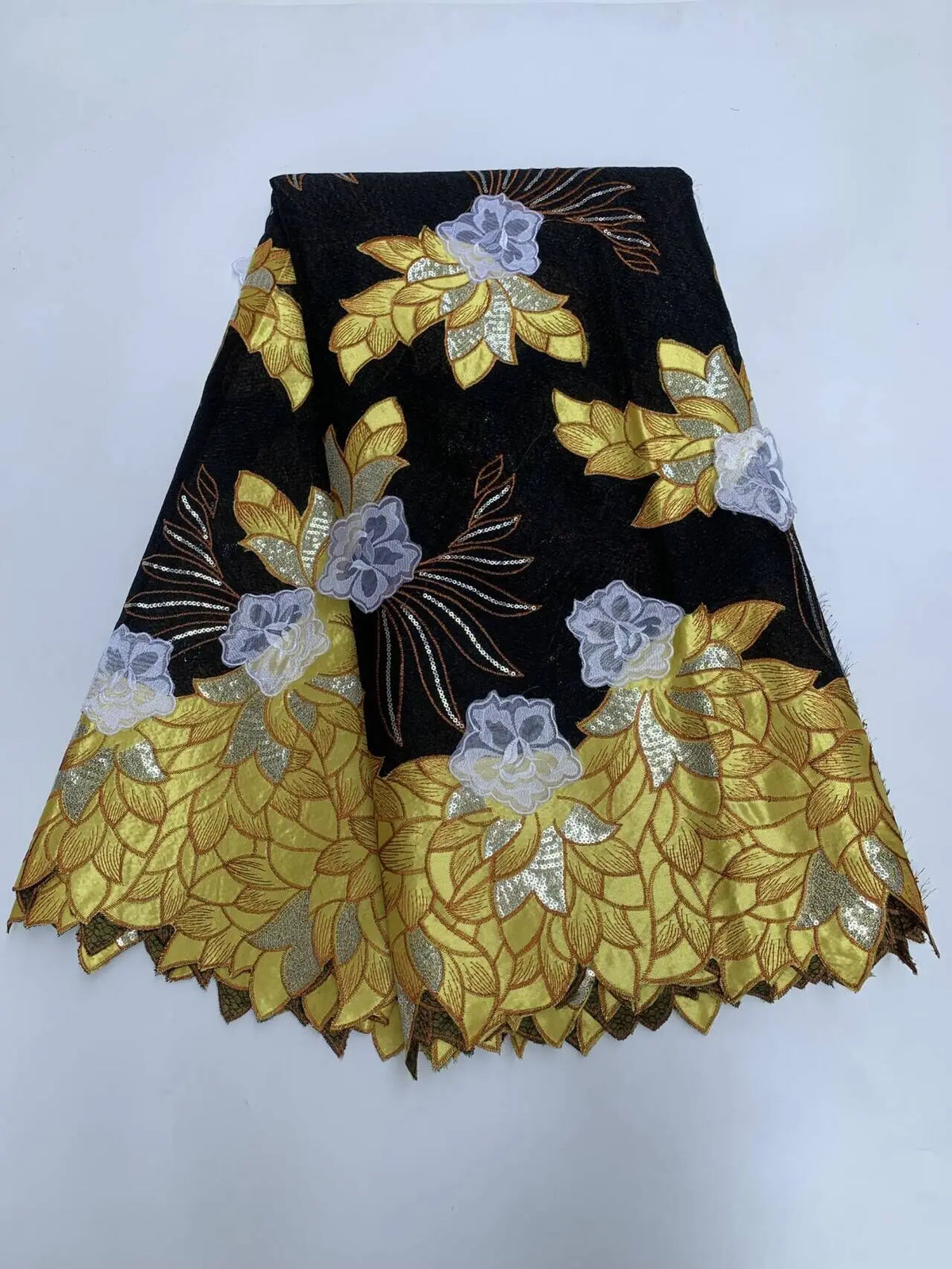 2026 High-Quality African Nigerian Tulle Lace Fabric Sequins Embroidery French Guipure Luxury Prom Party Dresses Beaded 5 Yards