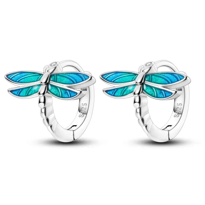 Dragonfly Stud Earrings for Women 925 Sterling Silver Ear Studs Silver Fashion Jewelry For Party Wedding Engagemen Gift