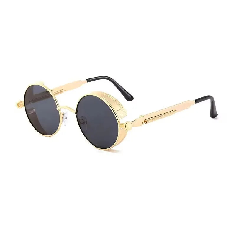 Fashion Trend Steampunk Round Frame Sunglasses For Men Women Luxury Design Outdoor Beach Travel Punk Sun Glasses Eyewear 2026