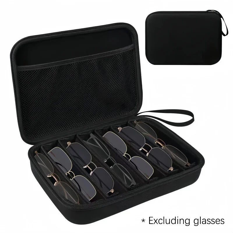 6/7 Compartment Adjustable Glasses Storage Box | Portable Glasses Organizer and Travel Storage Rack Estuche Para Gafas