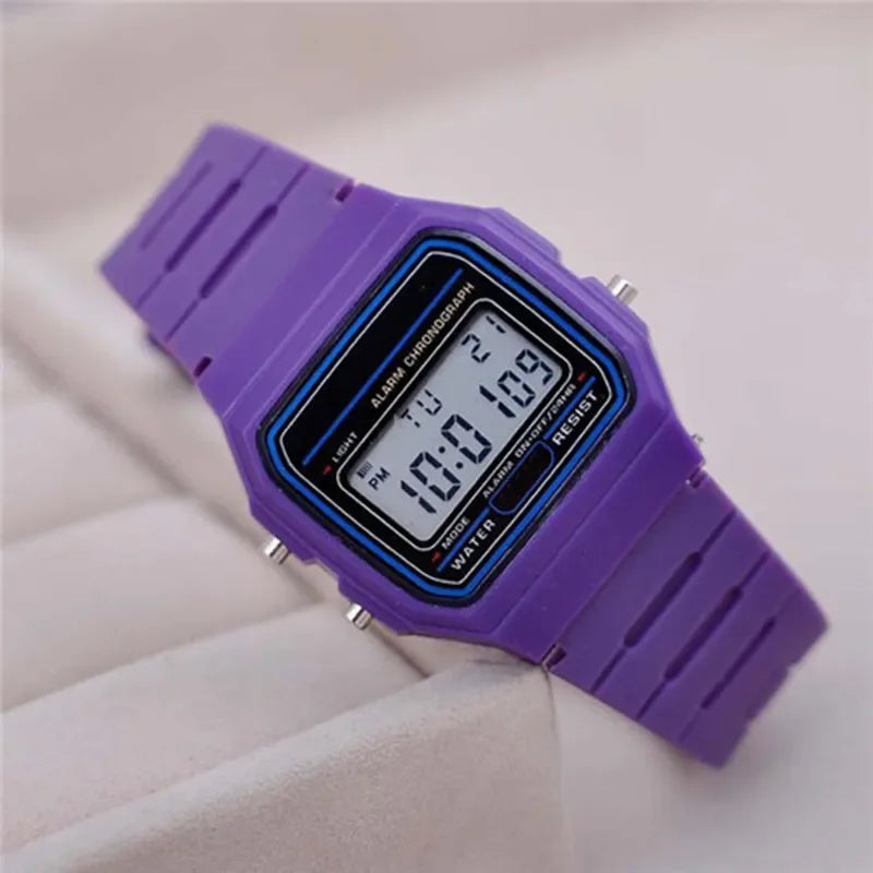 Sport LED Digital Watch for Men, Simple Small Square Dial Electronic Wrist Watch with Silicone Strap, Fashion Casual Men's Watch