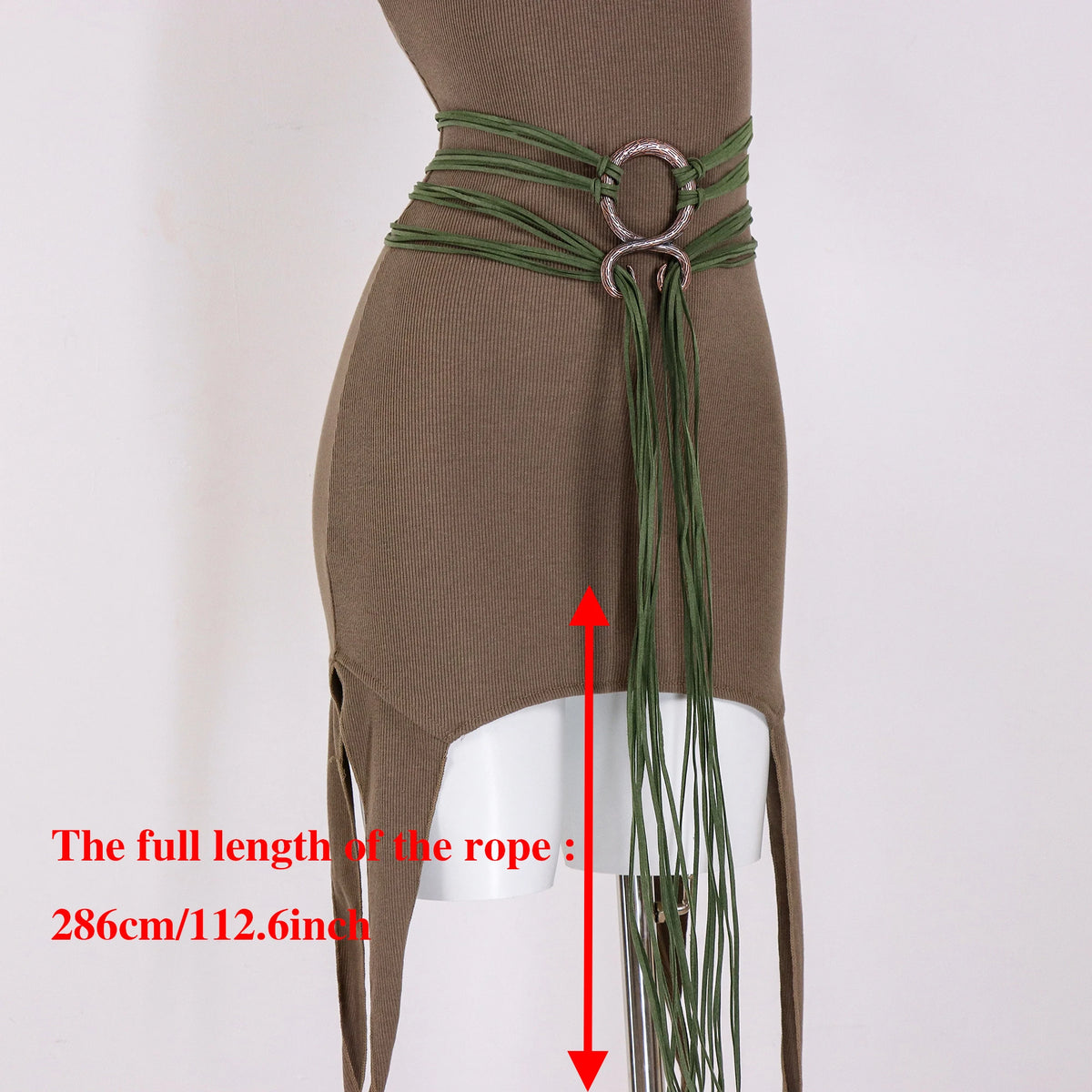 Medieval Long Rope Ring Knotted Belt for Women, Norse Witch Waist Knotted Rope Belt, Viking Renaissance Costume Accessories