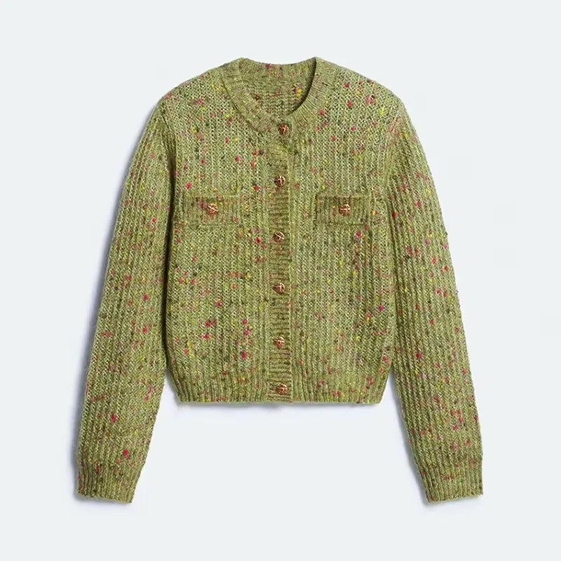 Casual Knit Cardigan Women O Neck Long Sleeves Single Breasted Loose Sweater Female 2026 Autumn New Chic Fashion Soft Knitwears