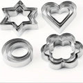 12pcs Metal Cookies Cutters Set, Creative Star Cookie Cutter, Round/Heart/Flower Shaped Egg Molds, Indoor Outdoor Baking Tools