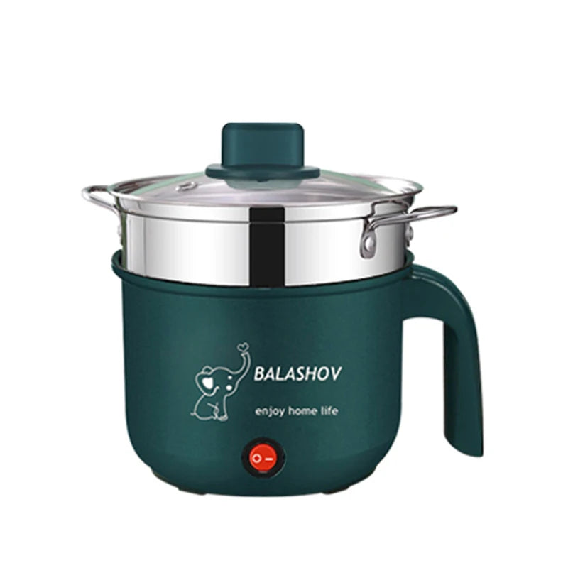 Mini Electric Cooker For Home Kitchen 2 People Food Noodle Single/Double Layer Multifunction Non-stick Pan steam Cooking Machine