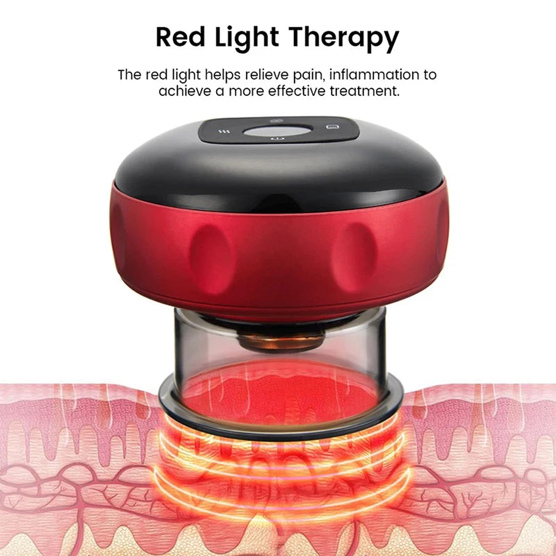 Smart Vacuum Cupper Body Cupping Scraping Massager Electric Heated Suction Cup Device Back Neck Arm Massager Relieve Fatigue