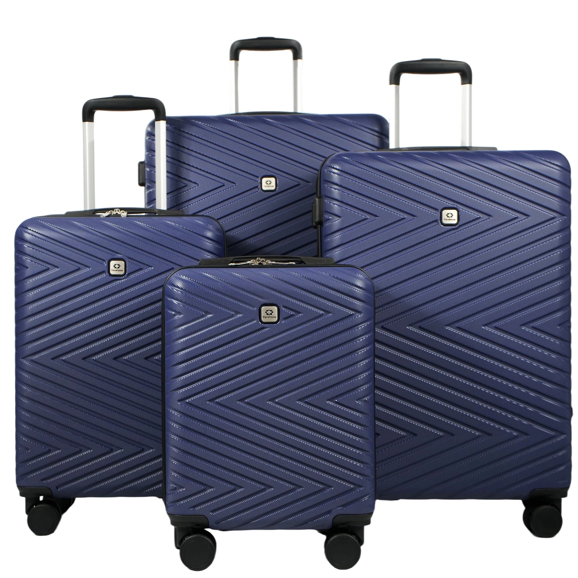 Travelhouse Luggage Set 4-Piece ABS Suitcase With Spinner Wheels, 24 Inch and 28 Inch with TSA Lock, 16, 20 Inch Carry On Luggage