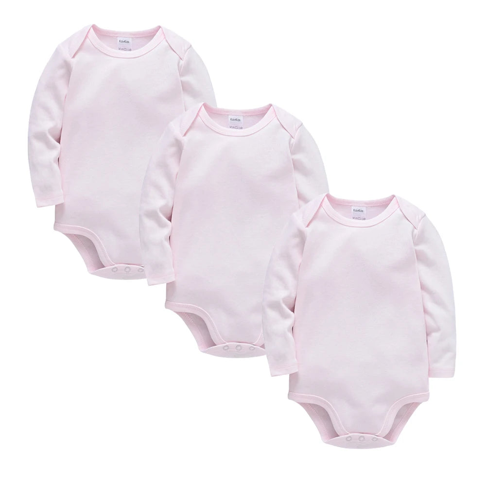 Solid White Baby Clothes Long Sleeve Cotton Baby Girls Boys Bodysuit Newborn body bebe 0-24 months Infant Jumpsuit