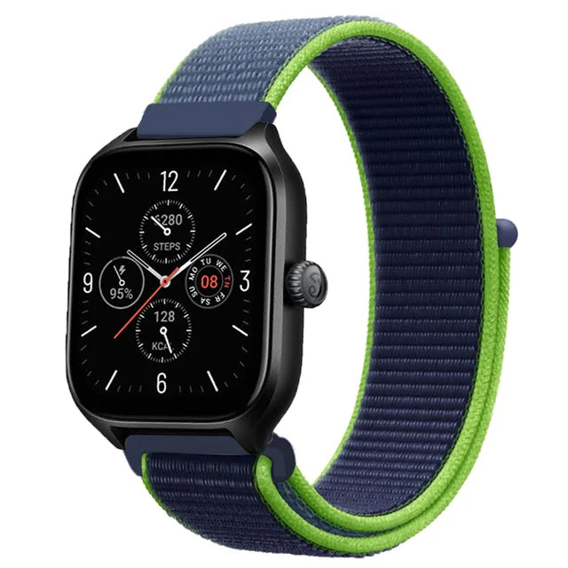 20mm 22mm Nylon Loop Strap for Amazfit GTR 47mm/GTR4 3 Pro/GTS 4 mini/3 Bracelet for Amazfit Balance 3 2/bip 5 6 Max/Stratos 2 3