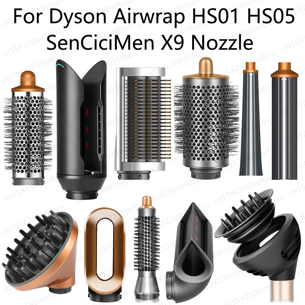 Hair Styler Nozzle For Dyson Airwrap HS01 HS05 Sencicimen X9 Hair Dryer Accessories Multi Hair Curler Hard Soft Smoothing Brush