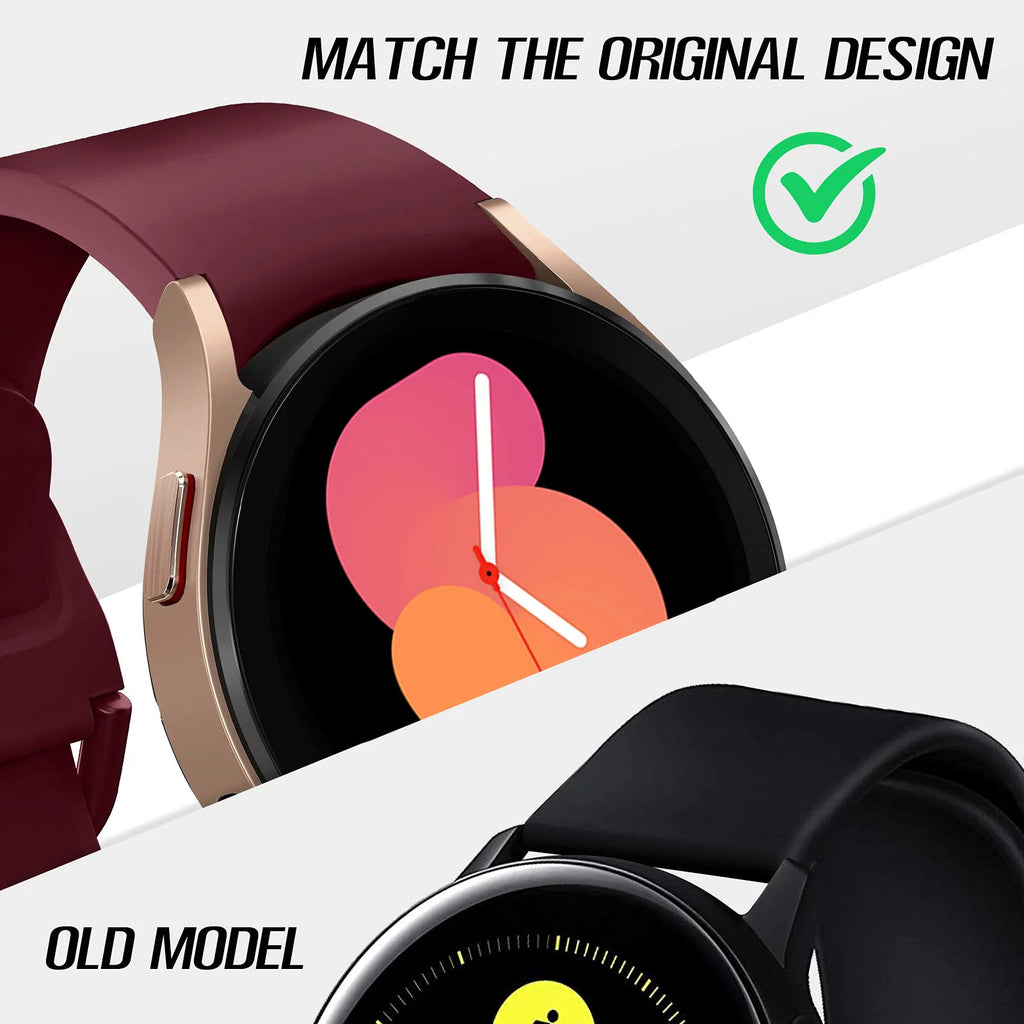 official Silicone Strap For Samsung Galaxy Watch 5 4 44mm 40mm/4Classic 46 42mm Wrist 20mm Bracelet Galaxy Watch 5 Pro 45mm Band