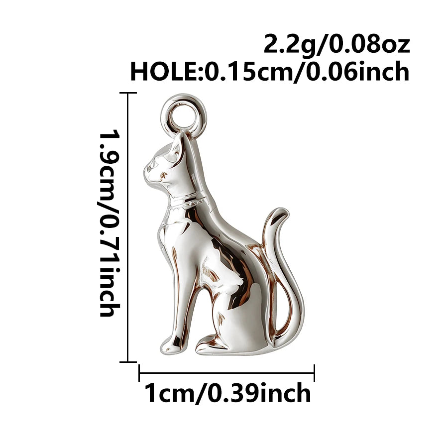 5pcs Lovely Animal Series Pendant Dog Bird Gold Plated 3D Stainless Steel Charms For DIY Jewelry Accessory in Furnace Waterproof