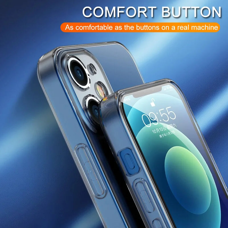 Ultra Thin Clear Phone Case For iPhone 11 12 13 14 15 16 17 18 Pro X XR XS Max Mini 7 8Plus Silicone Soft Transparent Back Cover
