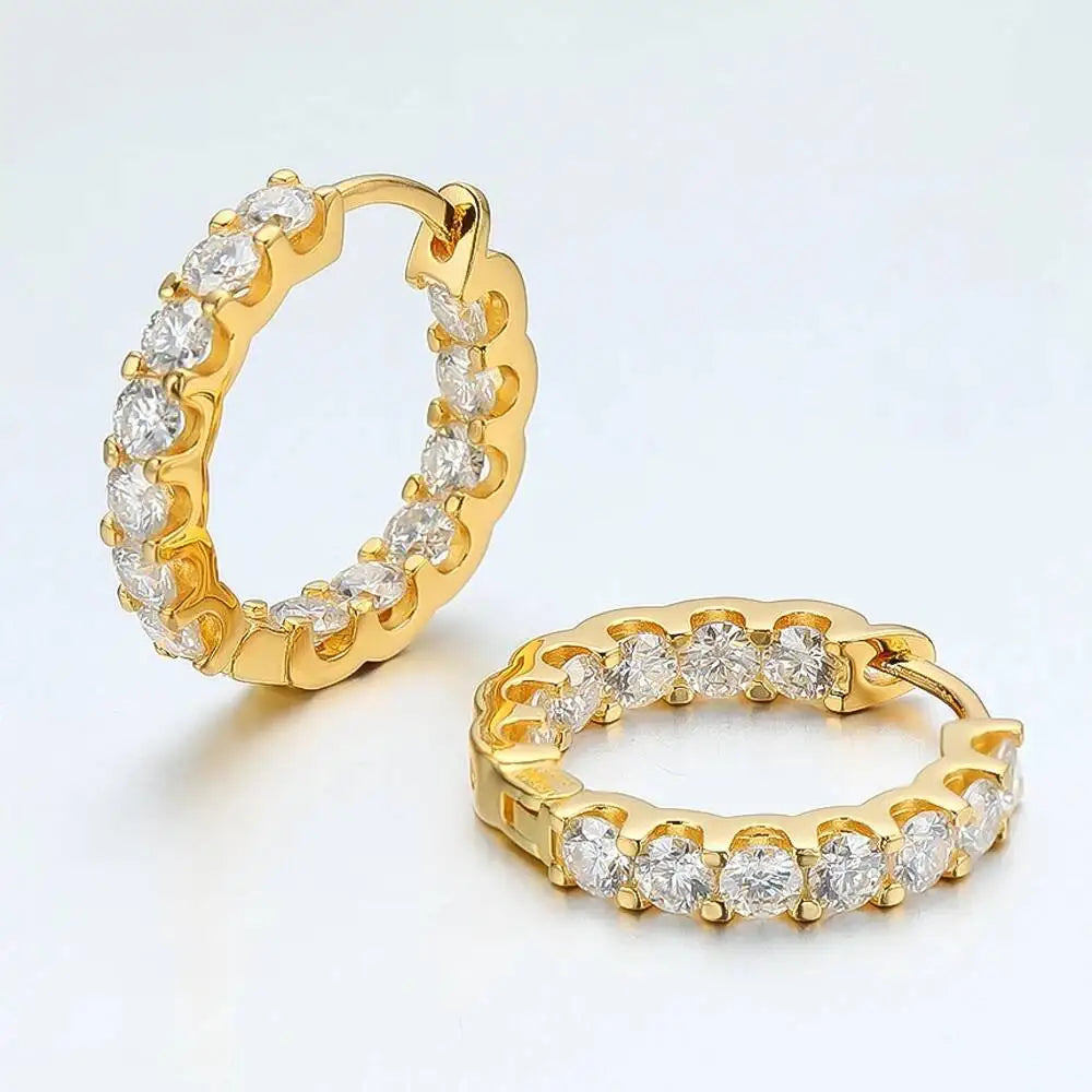 2.6ct D Color Moissanite Earring 925 Sterling Sliver Rose Gold Hoop Earring for Women Wedding Party Jewelry