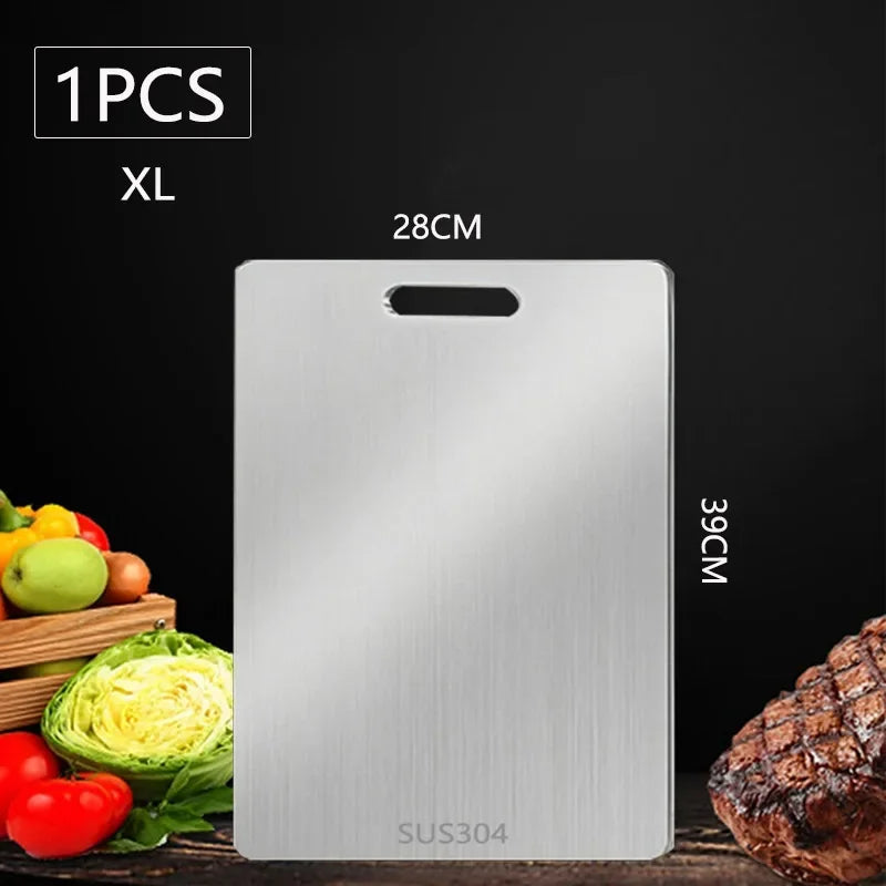 WXCOO Kitchen Cutting Board Thickened Stainless Steel Boards for Cut Vegetables Fruit Meat Food Grade Chopping Cutting Boards