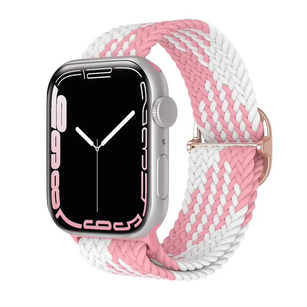 Braided Loop for Apple Watch Strap 44mm 40mm 45mm 41mm 42mm 38mm 49mm Elastic Solo Bracelet IWatch Series 7 Se 3 6 Ultra 8 Band
