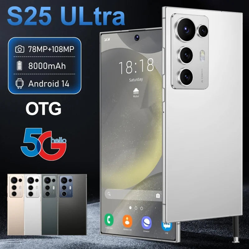 S25 ultra New smartphone 7.3inch HD 8000Mah Screen 16GB+1TB Android14 cellulare CellPhone 5G Mobile Dual Sim Face Unlocked AC24