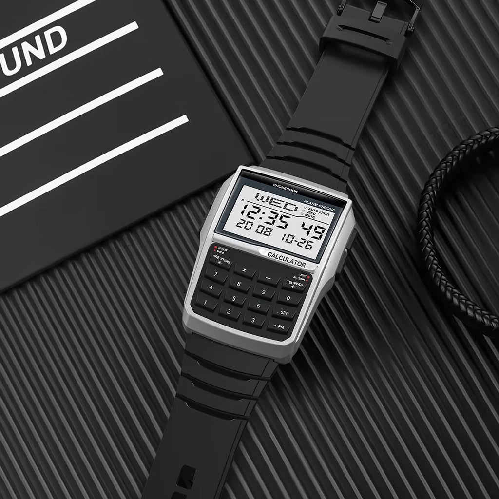 Multifunctional Men's Calculator Watch Fashion Luxury LED Electronic Watch Digital Sports  Watch Computer Style