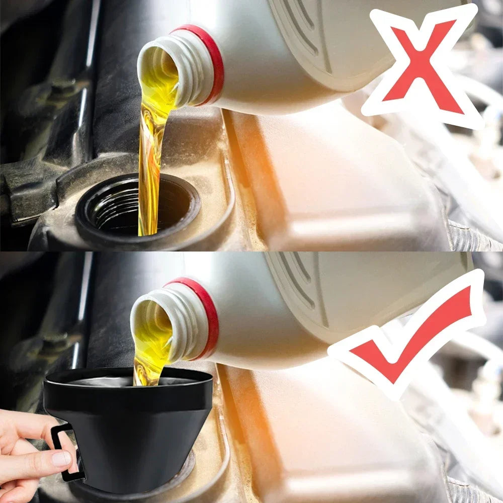 Car Motorcycle Truck Engine Funnel -With Filter&Strainer Refueling,Plus Extension Pipe Hose,Essential Filling Tool