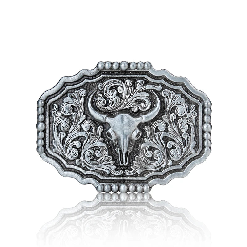 Western Belt Buckle Initial Vintage-Cowboy Rodeo Silver Large Belt Buckle for Men Women