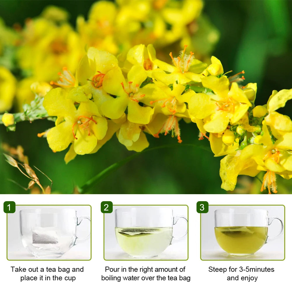 GPGP Greenpeople Herbal Mullein Leaf Drink for Lung Cleansing Unobstructed Breathing Relieve Cough Detoxification Health Care