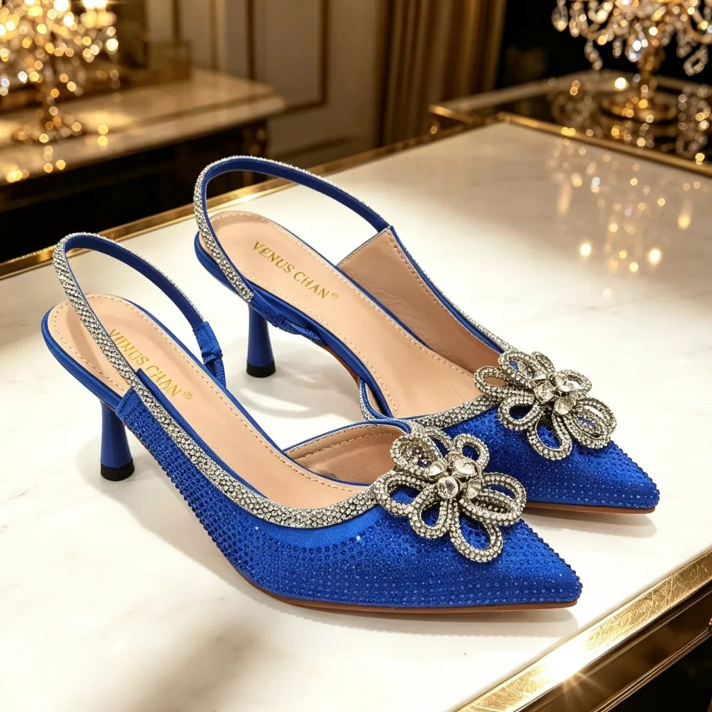 Pointed-Toe Slingback Heels – Six Colors