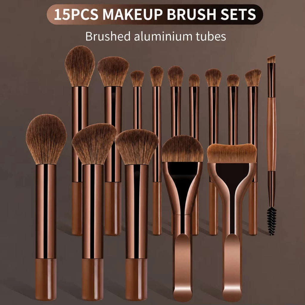 Brush Set, Includes 14pcs Makeup Brushes + 1pc Makeup Bag + 2pcs Makeup Sponges, Containing Foundation Brush, Blush Brush
