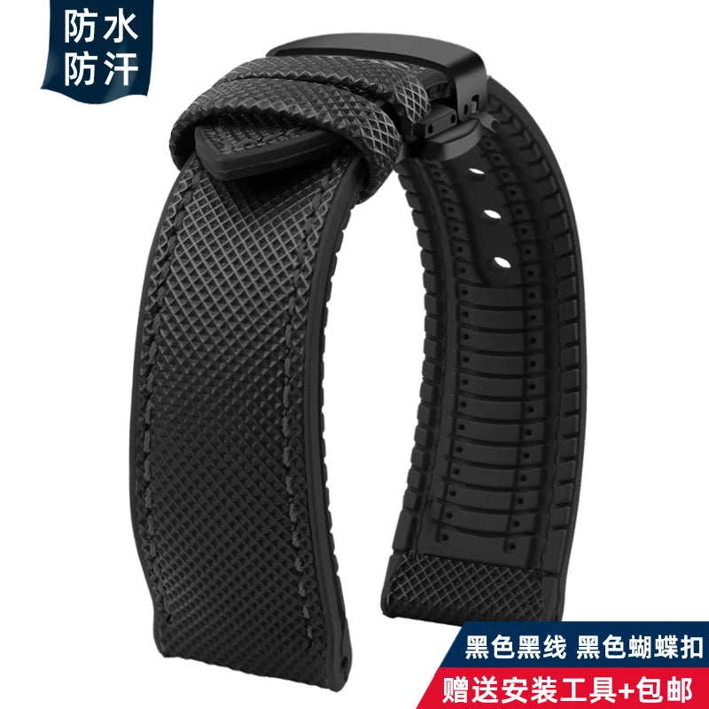 For Longines Seiko water ghost Hamilton series nylon rubber Bottom watch strap 20mm 22mm 23 Strap Men soft Waterproof Wrist Band