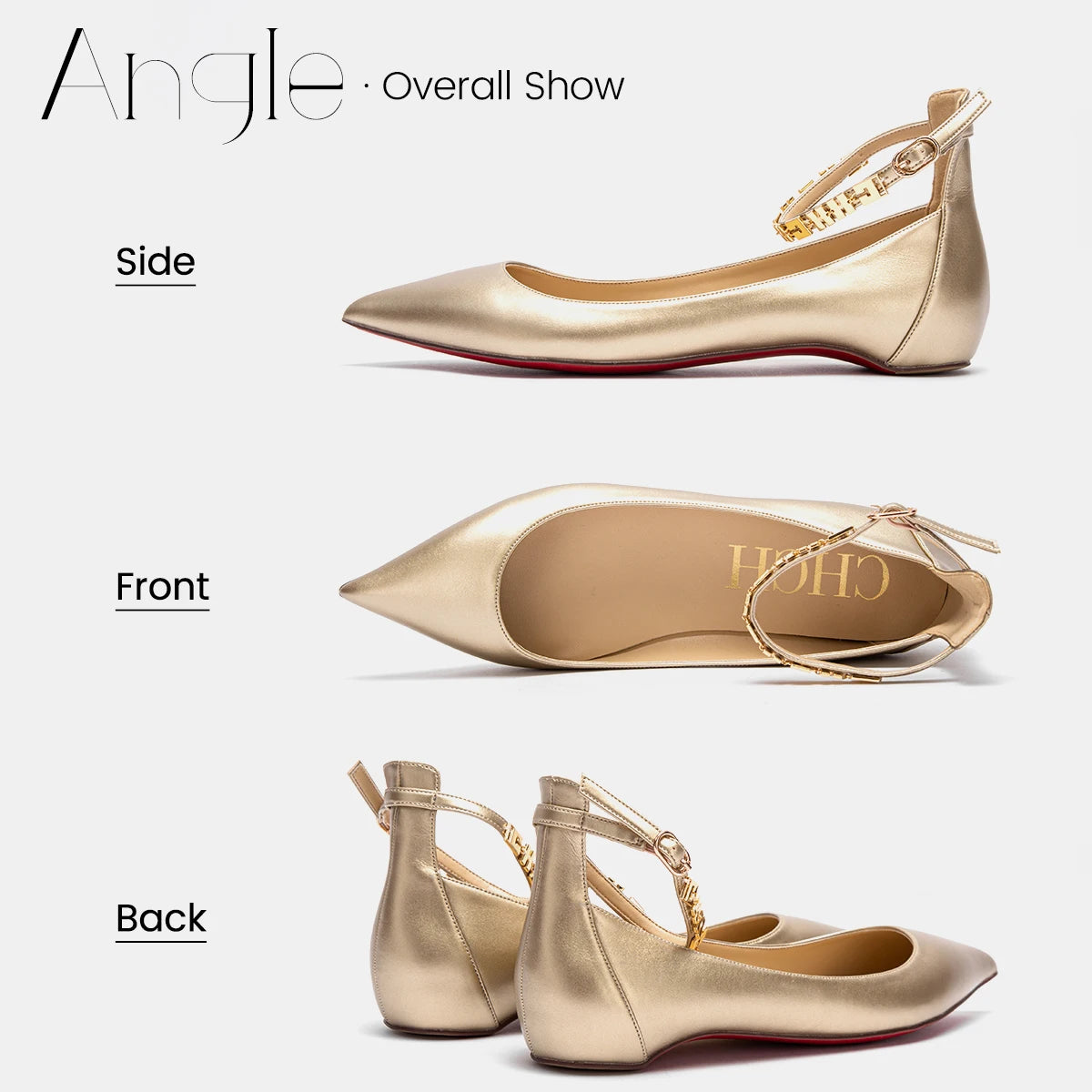 CHCH Women's Flat Shoes 2024 New Simple and Comfortable Pointed Business Women's Shoes