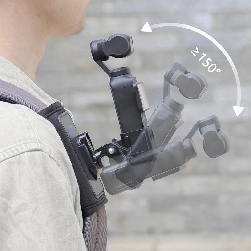 For DJI Action 5 Pro 4 Rotation Bag Backpack Shoulder Strap Mount Holder for Insta360 X5 X4 GoPro 13 12 11 10 DJI Osmo Pocket 3