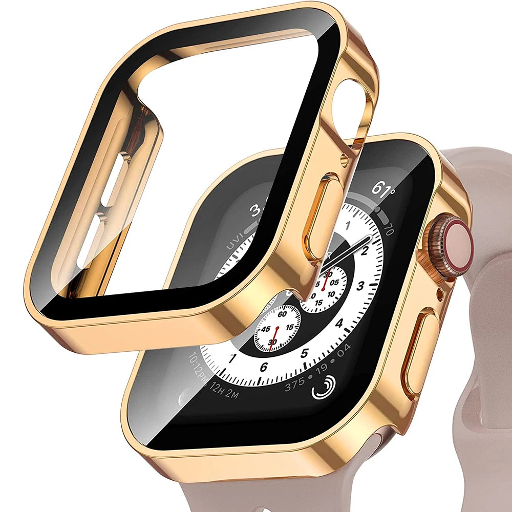 Waterproof watch case+glass for Apple Watch 40/41/42/44/45/46mm, Scratch-resistant protective case, for Series 11 10 987654 se