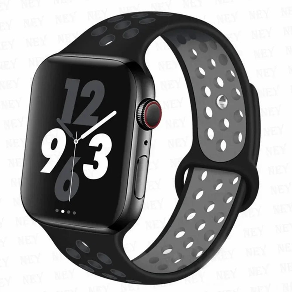 Sport Strap For Apple Watch Band 45mm 49mm 44mm 40mm 41mm 42mm Silicone bracelet correa iWatch Ultra 2 Series 9 8 SE 7 6 5 4 3