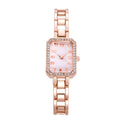 Luxury Women's Watch 2025 New Simple Square Full Diamond Digital Quartz Watche Gold Stainless Steel Bracelet Women's Dress Clock