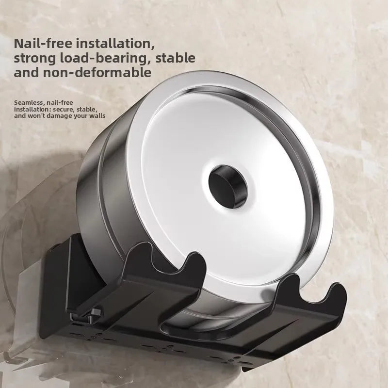 Hair Dryer Storage Rack Wall Mounted 2 in 1 Partition Hands Free Easy Install No Drill Shower Accessory Compact Storage Lazy Hol