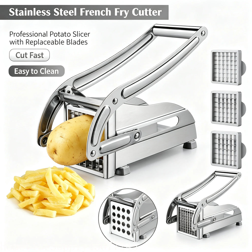 Stainless Steel Vegetable Cutter French Fry Cutter, Potato Slicer, Onion Chopper, Food Chopper, Fruit Cutter, French Fry Chopper, Vegetable Chopper, Chop Potatoes Carrots Cucumbers, Kitchen Supplies Kitchen Gadgets Kitchen Ad