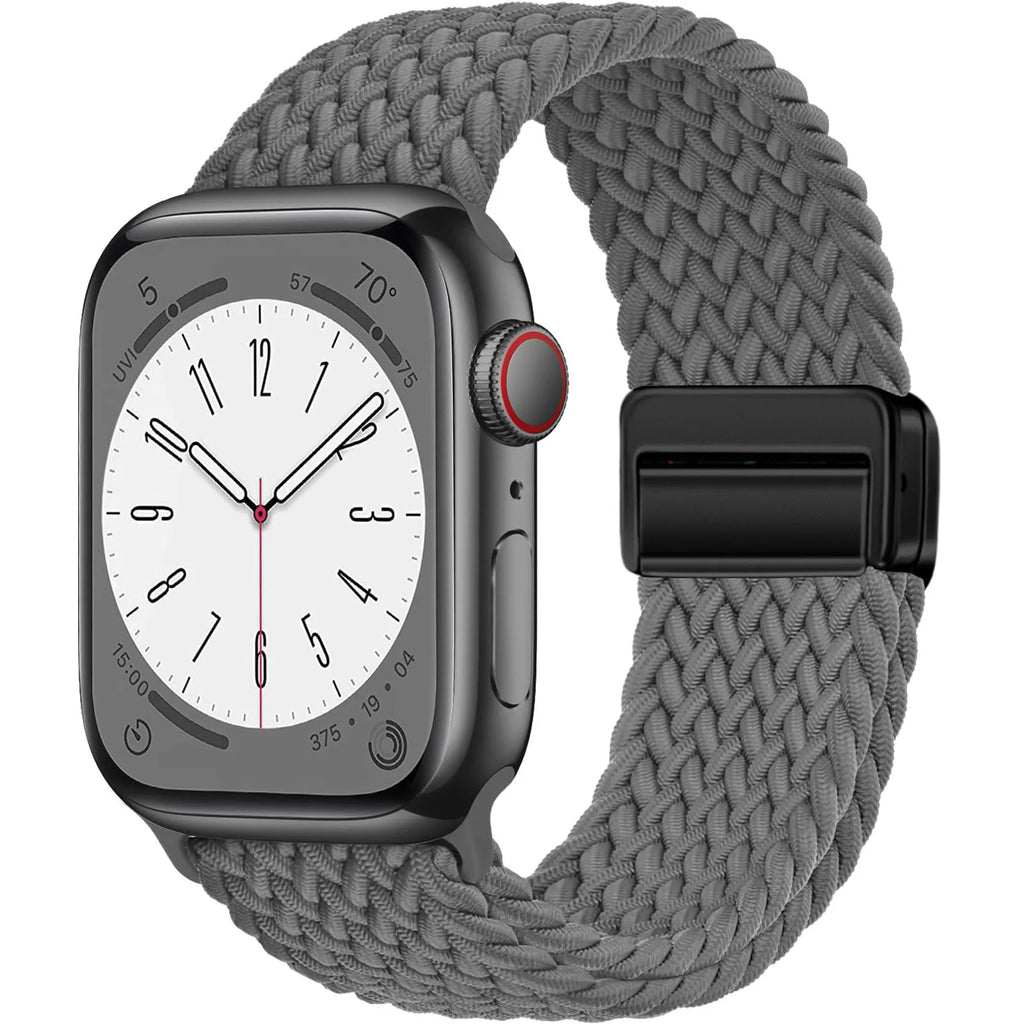 Nylon Strap For Apple Watch Band Ultra 44mm 40mm 45mm 49mm 41mm 44 mm magnetic buckle Braided Bracelet iWatch series 10 9 se 7 8