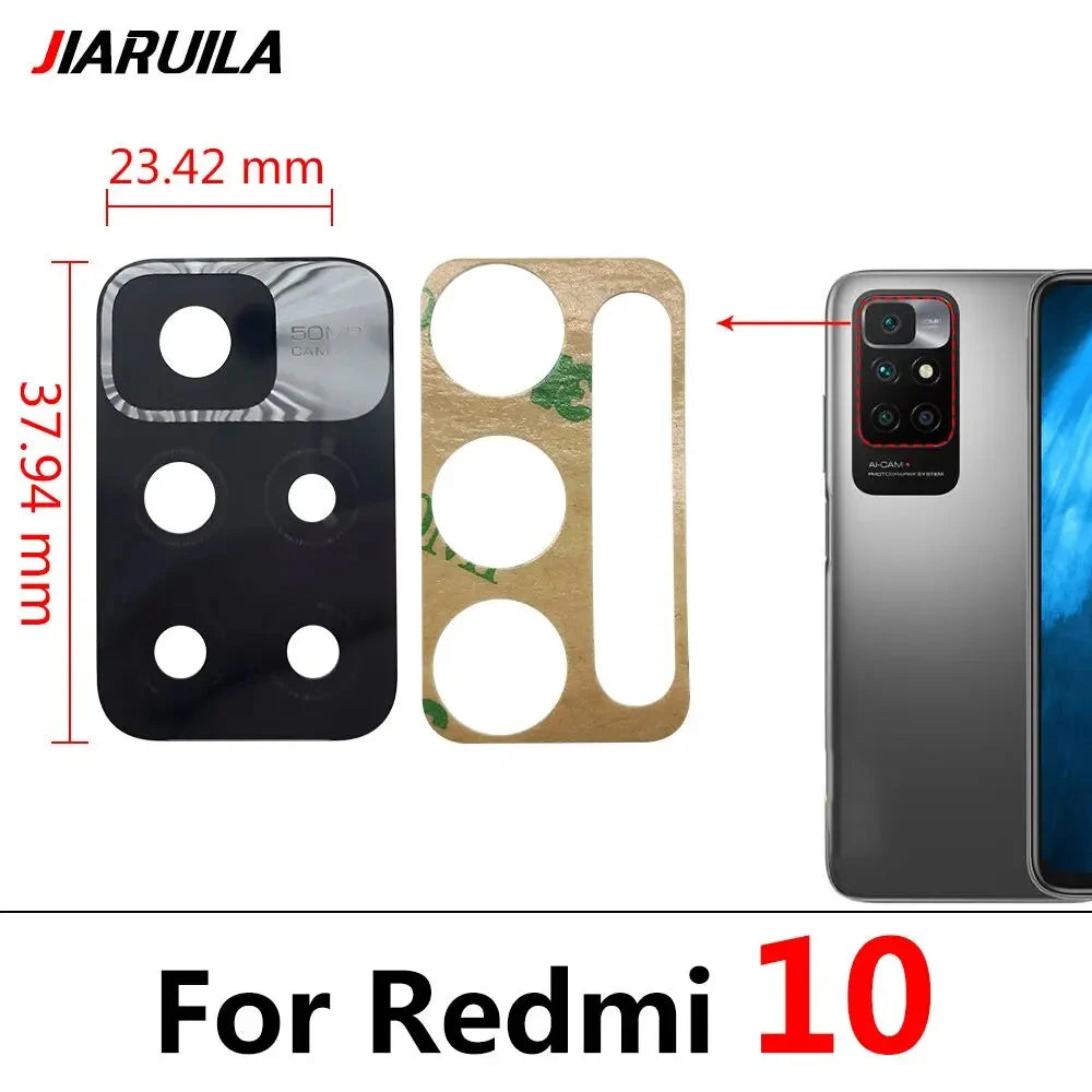 2PCS，NEW Back Rear Camera Glass Lens with Sticker Replacement Repair For Xiaomi Redmi Note 11T 11 10T 5G 10S 10 Pro Plus 5G
