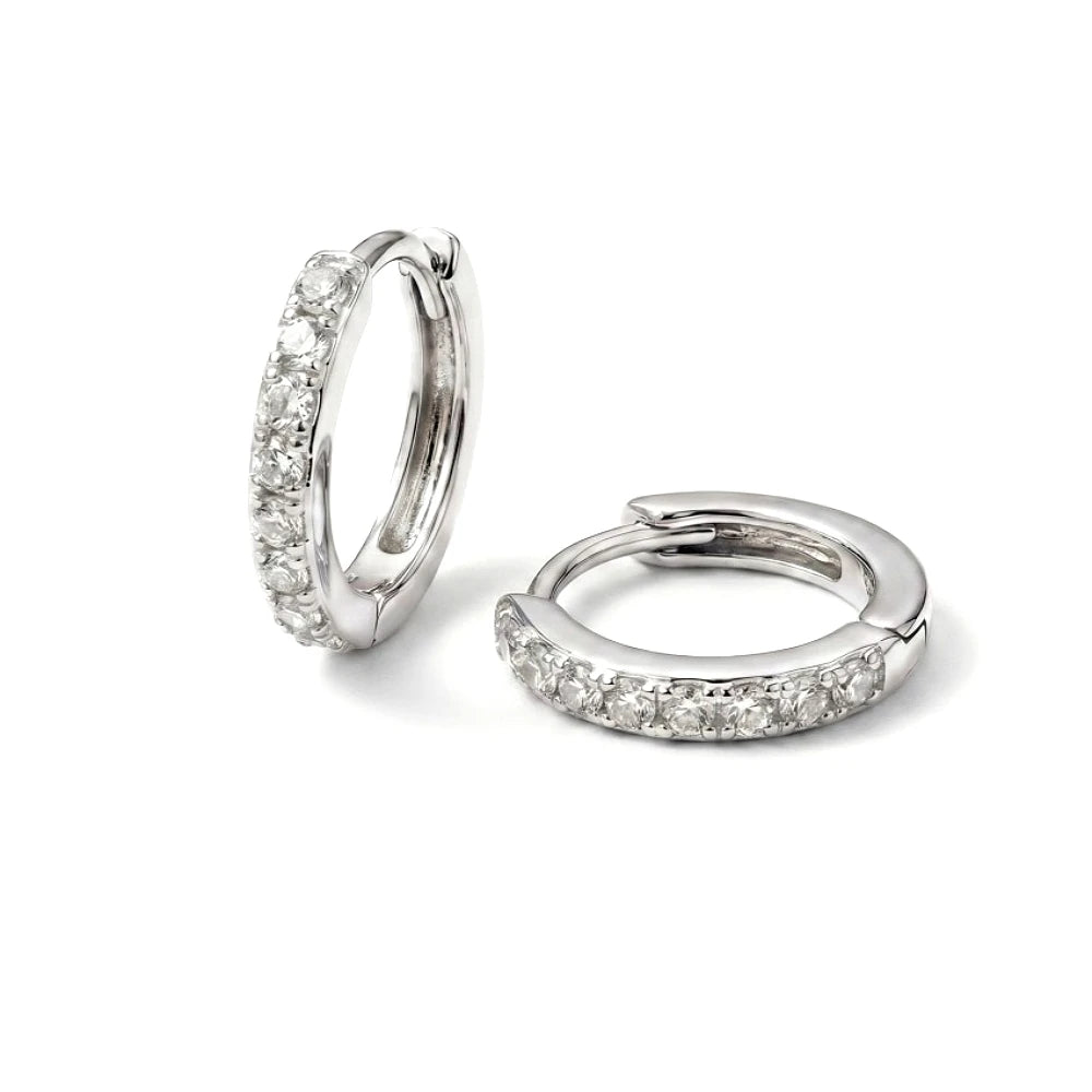 2/6PCS 316L Stainless Steel Minimalist Hoop Earrings Crystal Zirconia Small Cartilage Helix Tragus Piercing Jewelry for Women
