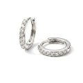 2/6PCS 316L Stainless Steel Minimalist Hoop Earrings Crystal Zirconia Small Cartilage Helix Tragus Piercing Jewelry for Women