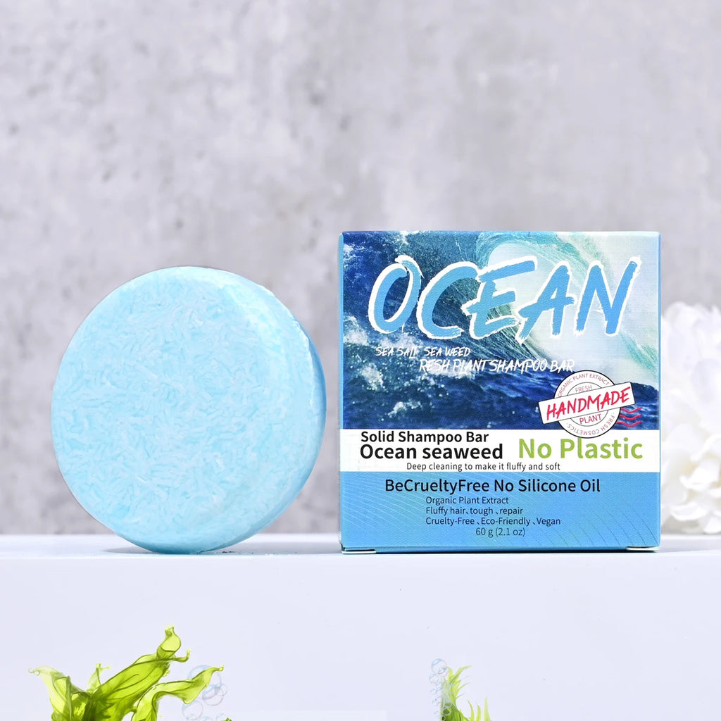 Refreshing Ocean Shampoo Seaweed Essence Handmade Soap Soft and Tough Hair Care Soap Men's Shampoo