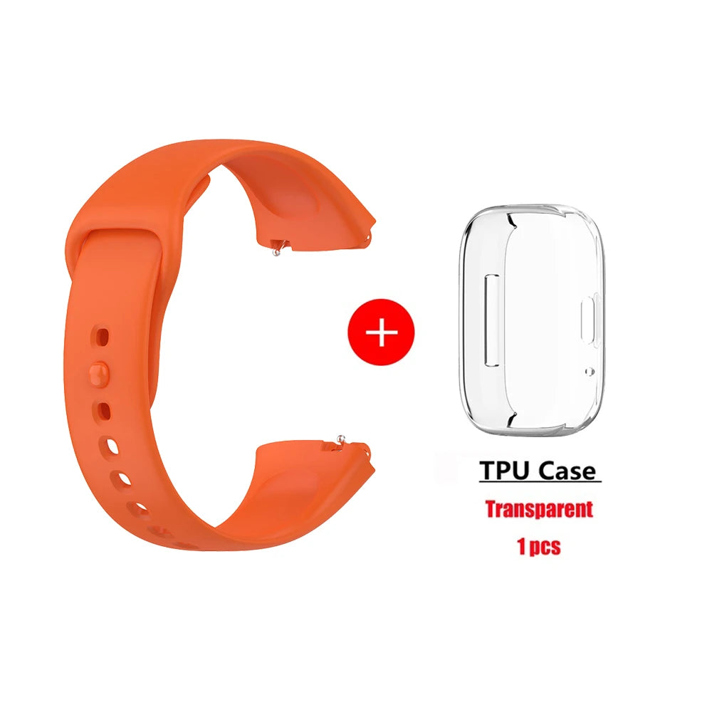 Soft Silicone Strap for Redmi Watch 3 Active Strap Accessories Smart Replacement Watchband and Screen Protector Case Wristband