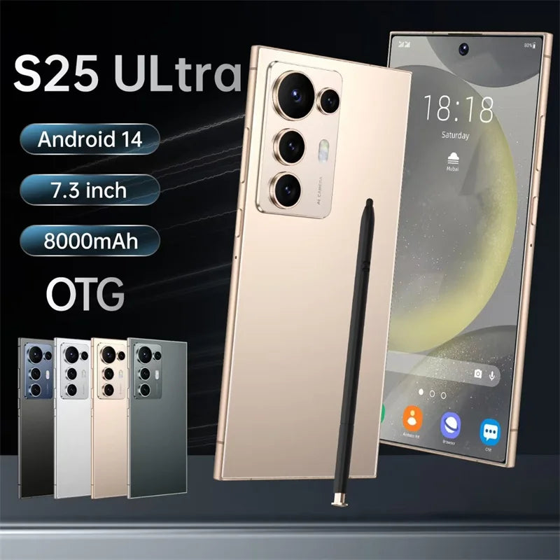 S25 ultra New smartphone 7.3inch HD 8000Mah Screen 16GB+1TB Android14 cellulare CellPhone 5G Mobile Dual Sim Face Unlocked AC24