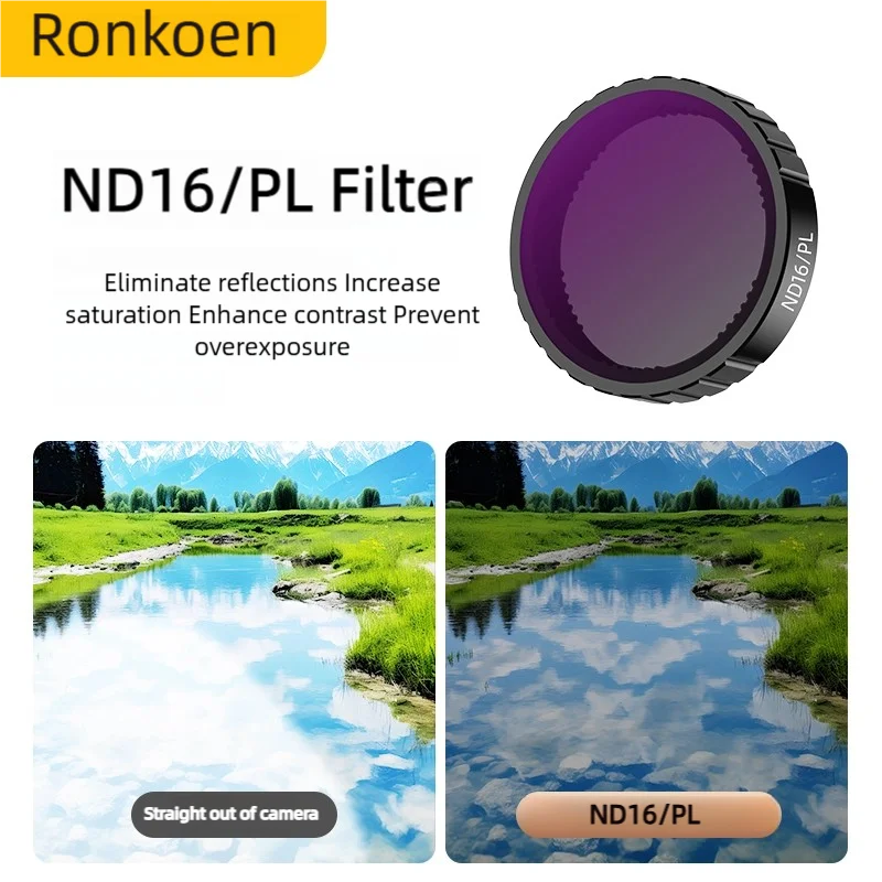 Ronkoen ND CPL Filter for DJI OSMO Action4/5Pro Action Camera Accessories CPL ND8 ND16 ND32 Lens Set Aluminium Alloy Frame