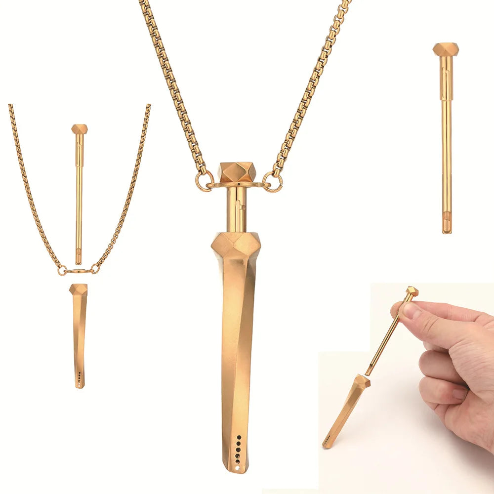 MaiLun 1pc 77mm Stress Anxiety Relief Necklace Length Stainless Steel Meditation Necklace Quit Smoking Anxiety Relief Necklace
