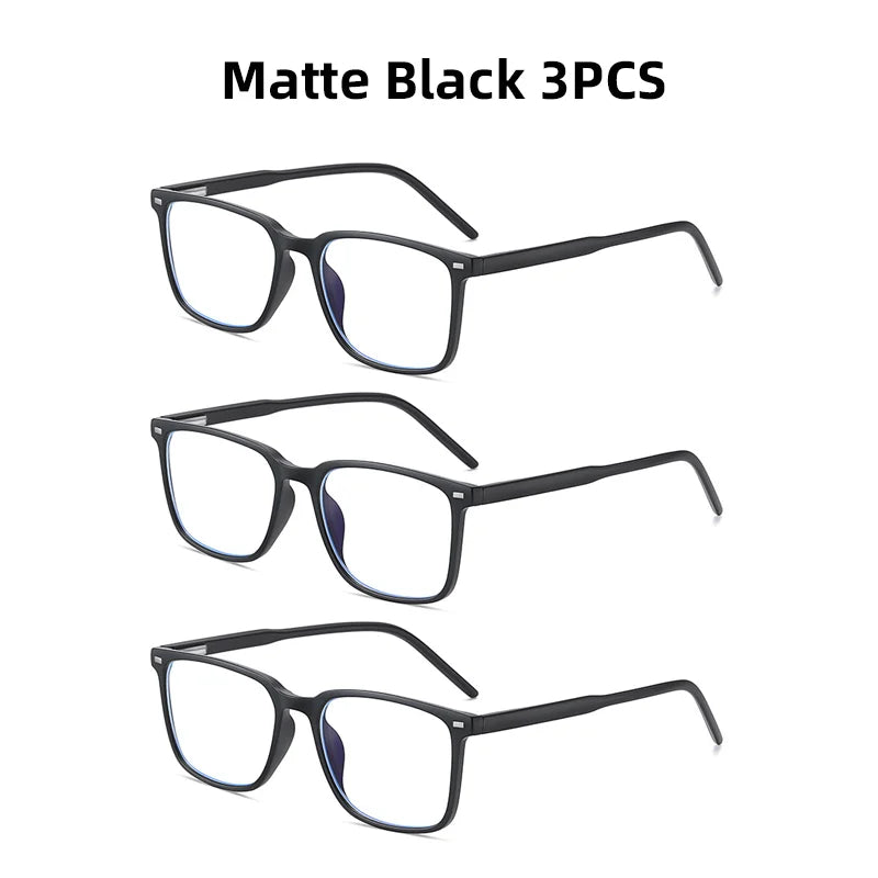 VIVIBEE Classic Square Blue Light Blocking Men Glasses Computer Gaming TR90 Black Anti Ray Eyeglasses Better Sleep Clear Eyewear