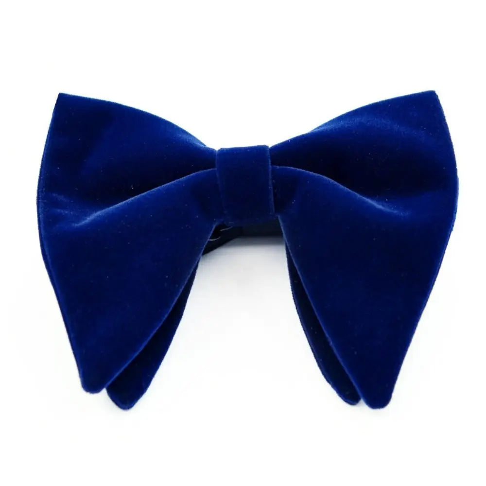 High Quality Oversized Bow Tie Solid Color Bowtie Adjustable Necktie Velvet Men Big Bow Tie Wedding Party Tuxedo