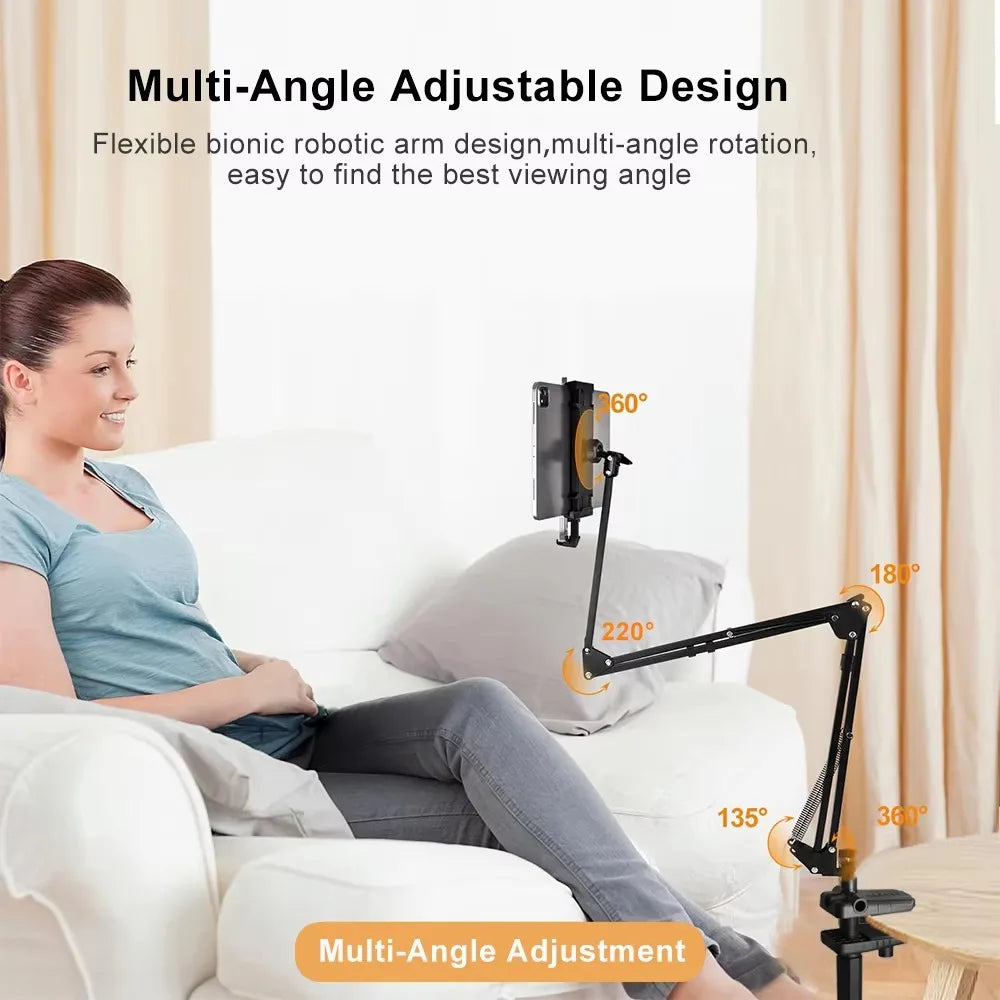 Tablet Holder for Bed with 90cm Metal Arm 360 °   Rotating Bed Tablet Mount Stand for iPad Stand 4.5~11 Inch Phone Tablet Bracket